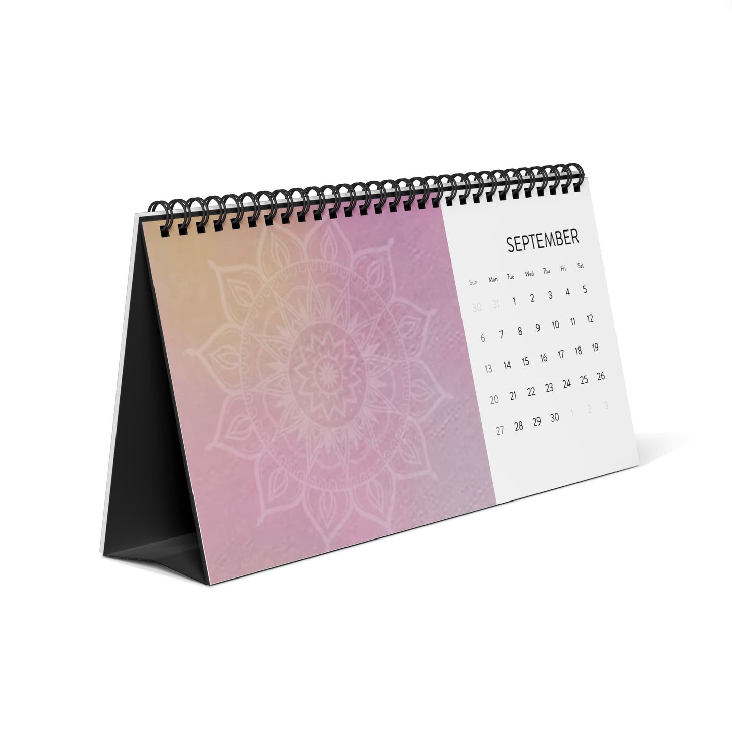 Elegant Mandala Desktop Calendar 2026